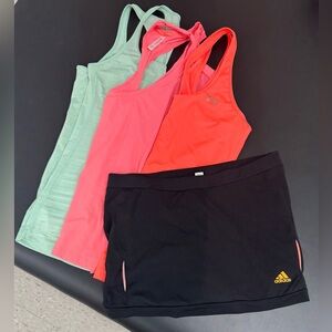 Bundle of 3 tank tops and 1 skirt. All size Medium.